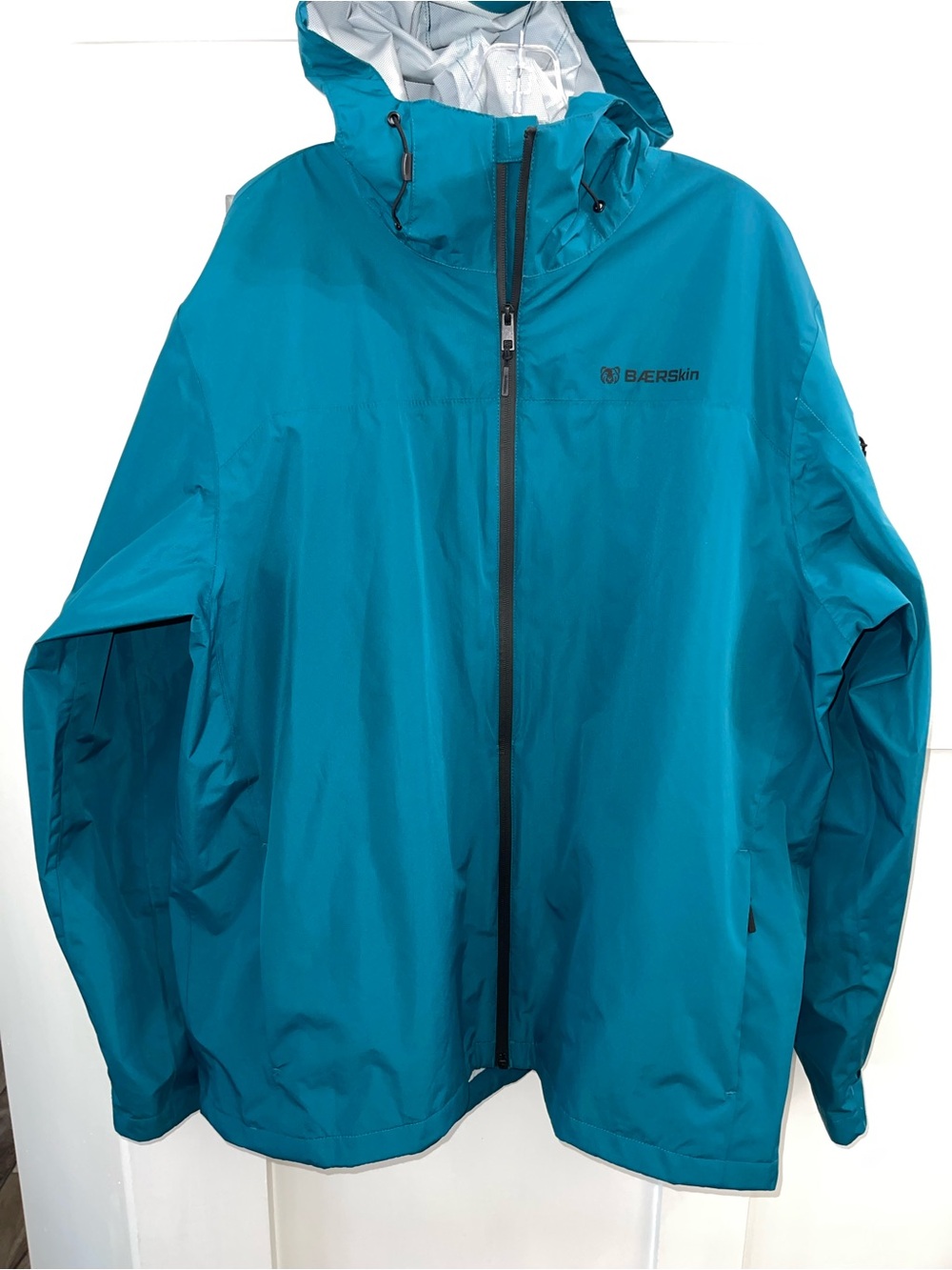 Baerskin Rain Jacket Men’s XL Green Tactical Ripstop Hooded Waterproof Coat